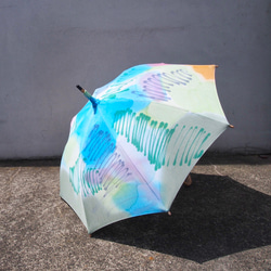 陽傘/手工染色陽傘/棉質陽傘/圓形 第3張的照片