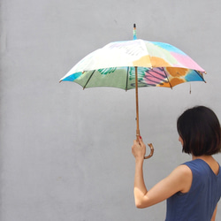 陽傘/手工染色陽傘/棉質陽傘/圓形 第4張的照片