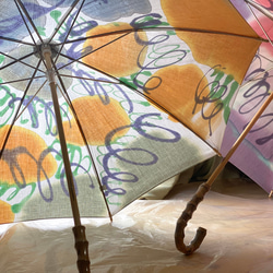 陽傘/手工染色陽傘/棉質陽傘/圓形 第9張的照片