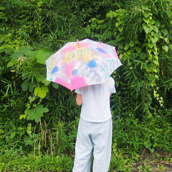 陽傘/手染陽傘/棉陽傘/粉色 第10張的照片