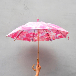 陽傘/手染陽傘/棉陽傘/粉色 第1張的照片