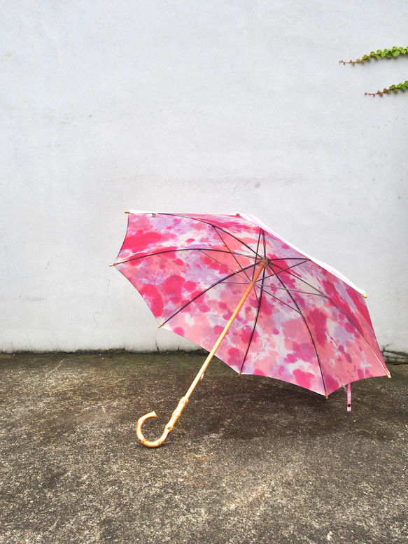 陽傘/手染陽傘/棉陽傘/粉色 第5張的照片