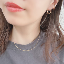 double ring ear cuff gold 3枚目の画像