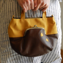 [再次上架×4]可愛的帆布和真皮錢包手提包的肉球“袋鼠袋鼠”免費送貨 第5張的照片
