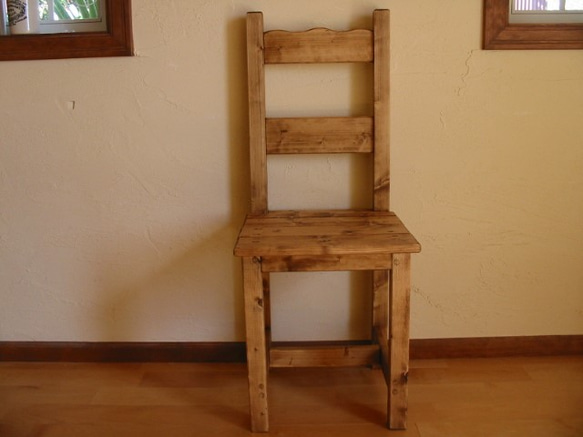 カントリー家具　椅子*シンプル（ダーク）受注製作 1枚目の画像
