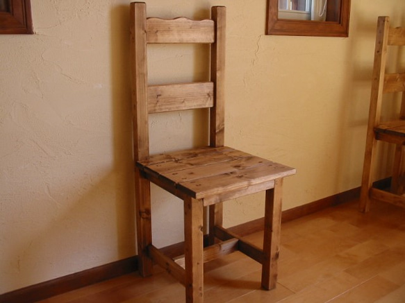 カントリー家具　椅子*シンプル（ダーク）受注製作 2枚目の画像