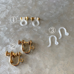 14kgf/Herki 馬克燕麥和灰色梭織蕾絲常春藤耳環（耳環） 第6張的照片