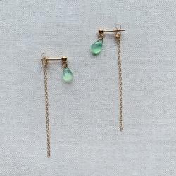 送料無料/14kgf/chrysoprase/ピアス/両耳 3枚目の画像