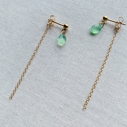 送料無料/14kgf/chrysoprase/ピアス/両耳 4枚目の画像