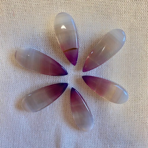 送料無料】14kgf 天然石 パープルバンドアゲート ロングペア  