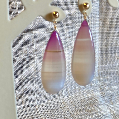 14kgf パープルアゲート ピアス⑤