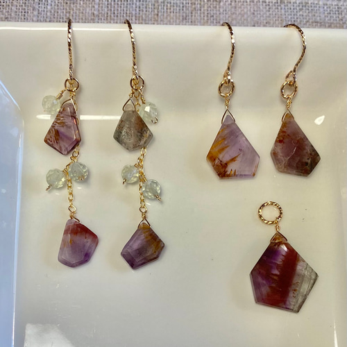 送料無料】14kgf 天然石 スーパーセブン ラフスライスカット チェーン  