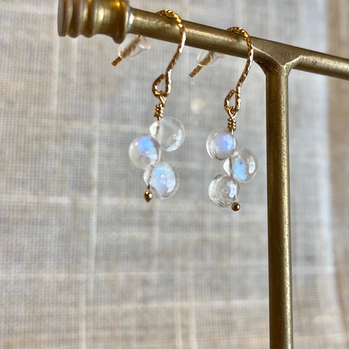 送料無料】14kgf 天然石 レインボームーンストーン マロン トリプル  