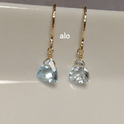 送料無料】14kgf 天然石 6㎜ スカイブルートパーズ トライアングル  