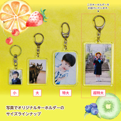 【超特大】★お気に入りの写真でオリジナルキーホルダー★写真両面OK★文字入れ・ラッピング無料♪ 5枚目の画像