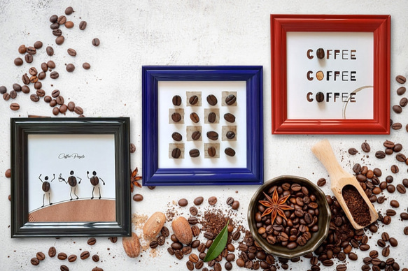 〈整列するコーヒー豆〉コーヒー豆アート 4枚目の画像