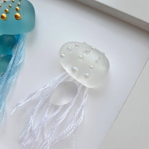 くらげ05〈スペシャル版〉シーグラスアート その他アート moon 通販