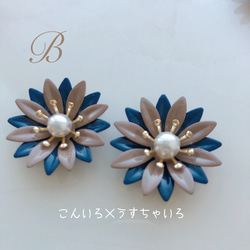 3colour flower チタンピアス 4枚目の画像