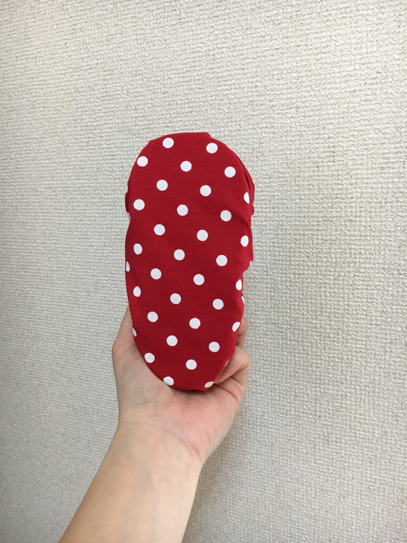 巾着付き靴カバー☆赤ドット 4枚目の画像