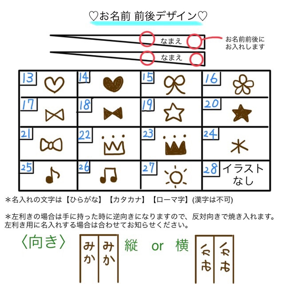 名入れ箸☆お好きなお名前を焼き入れます！クリスマス☆誕生日☆キャンプ☆お年玉☆ 4枚目の画像