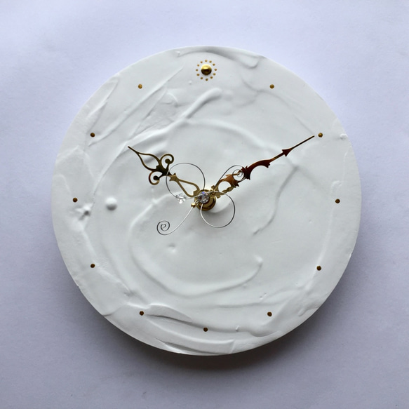 白い時計（20cm） 1枚目の画像