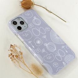 ＊iPhone17＊ひだまりへようこそ 北欧 スマホケース 花 ちょうちょ つぼみ 花畑 側面印刷 シンプル 2枚目の画像