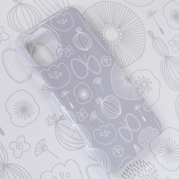 ＊iPhone17＊ひだまりへようこそ 北欧 スマホケース 花 ちょうちょ つぼみ 花畑 側面印刷 シンプル 4枚目の画像