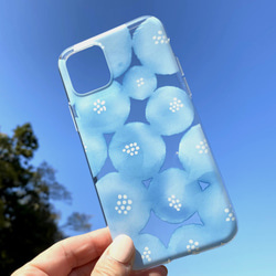 北欧 水彩の花 ソフトケース （クリア＆TPU 柔らか素材）iPhoneケース 透明 SE3 1枚目の画像
