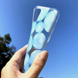 北欧 水彩の花 ソフトケース （クリア＆TPU 柔らか素材）iPhoneケース 透明 SE3 2枚目の画像