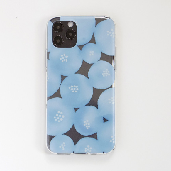 北欧 水彩の花 ソフトケース （クリア＆TPU 柔らか素材）iPhoneケース 透明 SE3 8枚目の画像