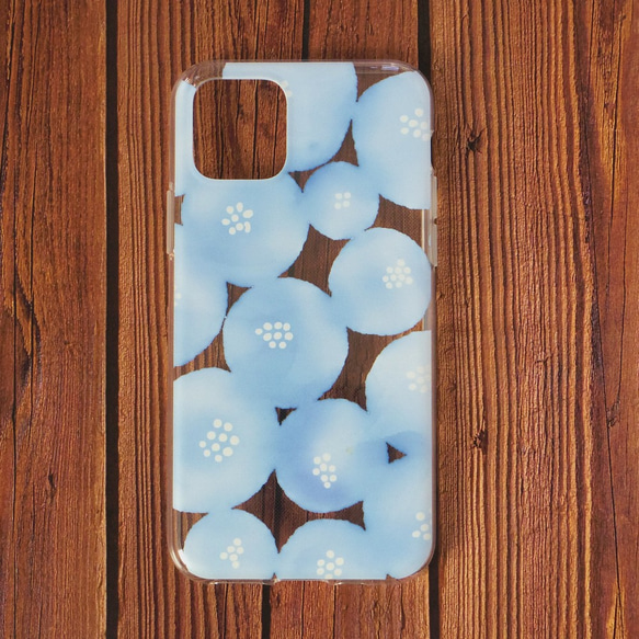北欧 水彩の花 ソフトケース （クリア＆TPU 柔らか素材）iPhoneケース 透明 SE3 3枚目の画像