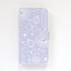 手帳型スマホケース iPhone 北欧 花柄 【ひだまりへようこそ】Android ちょうちょ 2枚目の画像