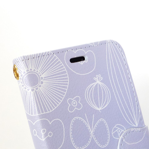 手帳型スマホケース iPhone 北欧 花柄 【ひだまりへようこそ】Android ちょうちょ 6枚目の画像
