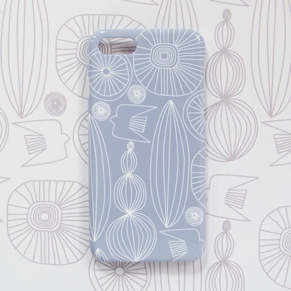 ＊iPhone17＊自然へようこそ 北欧 スマホケース スマホカバー くすみカラー 北欧柄 グレー 側面印刷 1枚目の画像