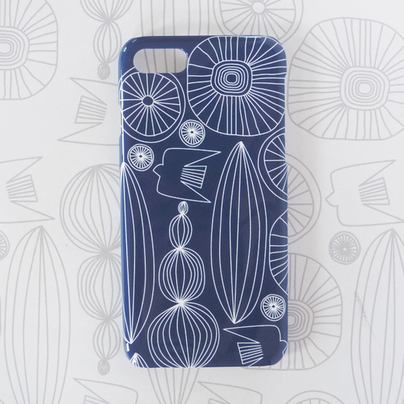 ＊iPhone17＊自然へようこそ ネイビー北欧 スマホケース スマホカバー Xperia シンプル 北欧柄 側面印刷 1枚目の画像