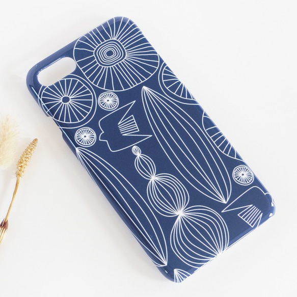 ＊iPhone17＊自然へようこそ ネイビー北欧 スマホケース スマホカバー Xperia シンプル 北欧柄 側面印刷 4枚目の画像