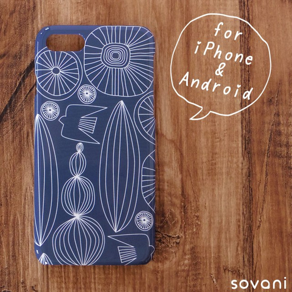 ＊iPhone17＊自然へようこそ ネイビー北欧 スマホケース スマホカバー Xperia シンプル 北欧柄 側面印刷 5枚目の画像