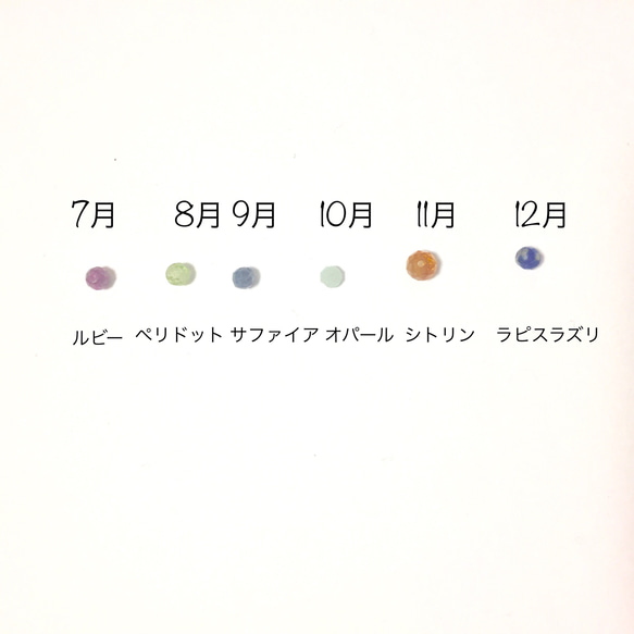 誕生石とイニシャルのピアス 3枚目の画像