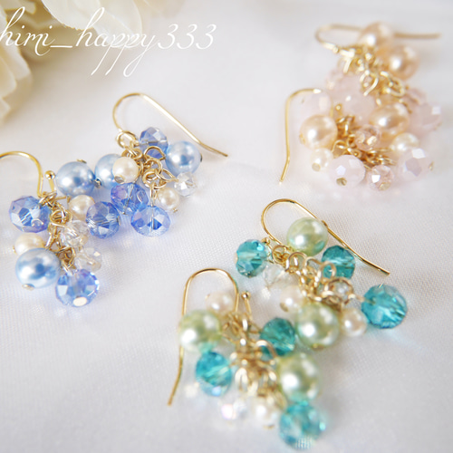 ビーズしゃらしゃらピアス/イヤリング イヤリング