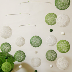 再販140　こもれび　糸玉＆巻き玉モビール　 5枚目の画像