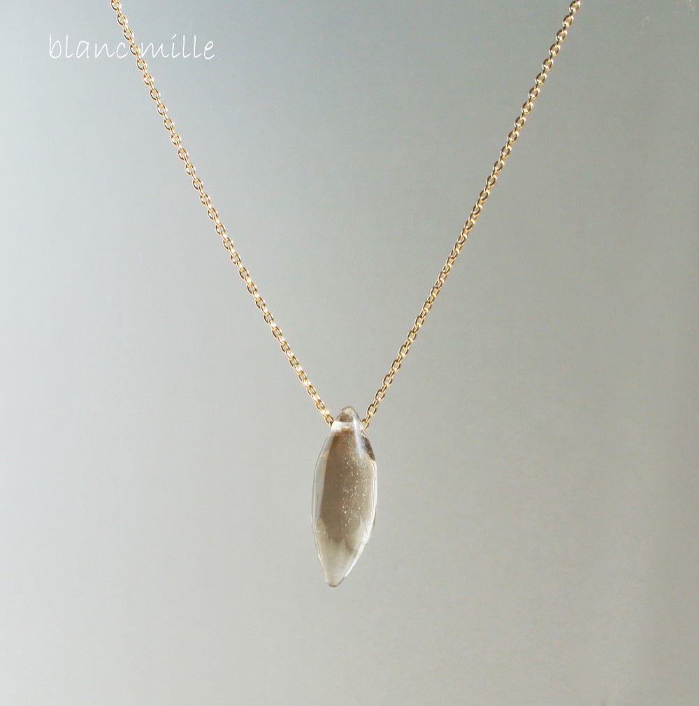 No.1626○*ガウリシャンカール スモーキークォーツ シンプルK18ネックレス○*希少煙水晶18金ペンダント