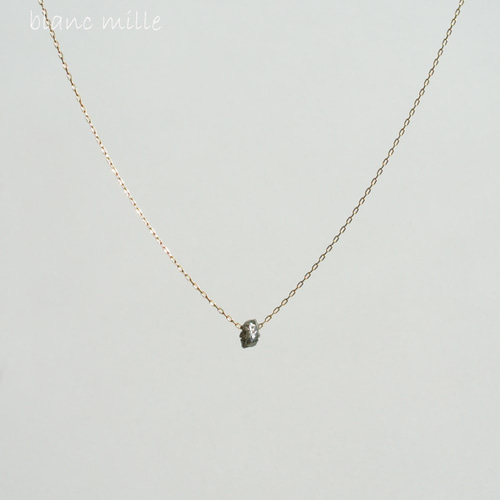 No.1644○*ブラックダイヤモンド原石 10金or18金ゴールドネックレス 