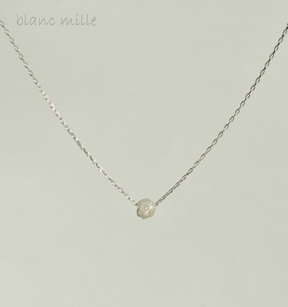 No.1645○*ダイヤモンド原石 10金or18金ゴールドネックレス○*4月の誕生石シンプルペンダント K10 K18