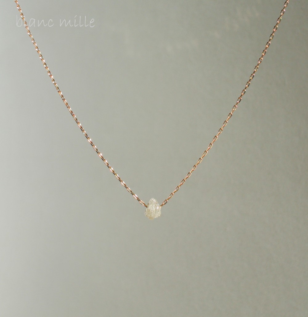 No.1646○*ダイヤモンド原石 10金or18金ゴールドネックレス○*4月の誕生石シンプルダイアモンドペンダント 18,600円