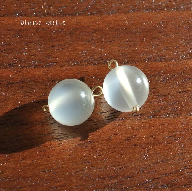 No.1716○*18金ムーストーンチャーム○*18k フックピアス フープピアス スタッドピアス イヤリング