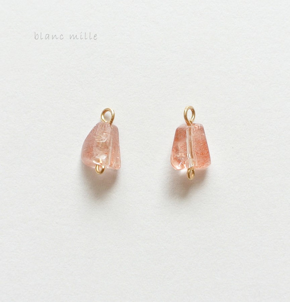 No.1728○*ストロベリークォーツ 18金チャーム○*苺水晶 18k フック 