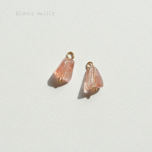 No.1728○*ストロベリークォーツ 18金チャーム○*苺水晶 18k