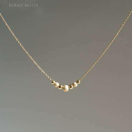 K18 18金　　ゴールド 波型ビーズネックレス No.nb0.8-1741○*K18シンプルビーズネックレス○*18金ゴールド