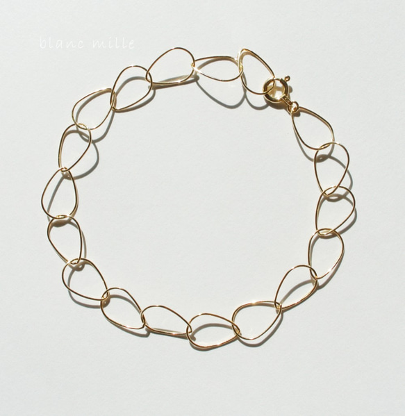 No.b-egg-660○*K18デザインチェーンブレスレット オーダー制作○*18金イエローゴールドアクセ 18k 3枚目の画像