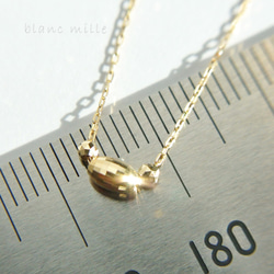 No.1745○*K18キラキラビーズネックレス ○*18金ゴールドビーズ 華奢アクセ 18k 7枚目の画像